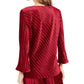 Alfani Women's Ribbed Velvet Top Wine Size Petite X-Large