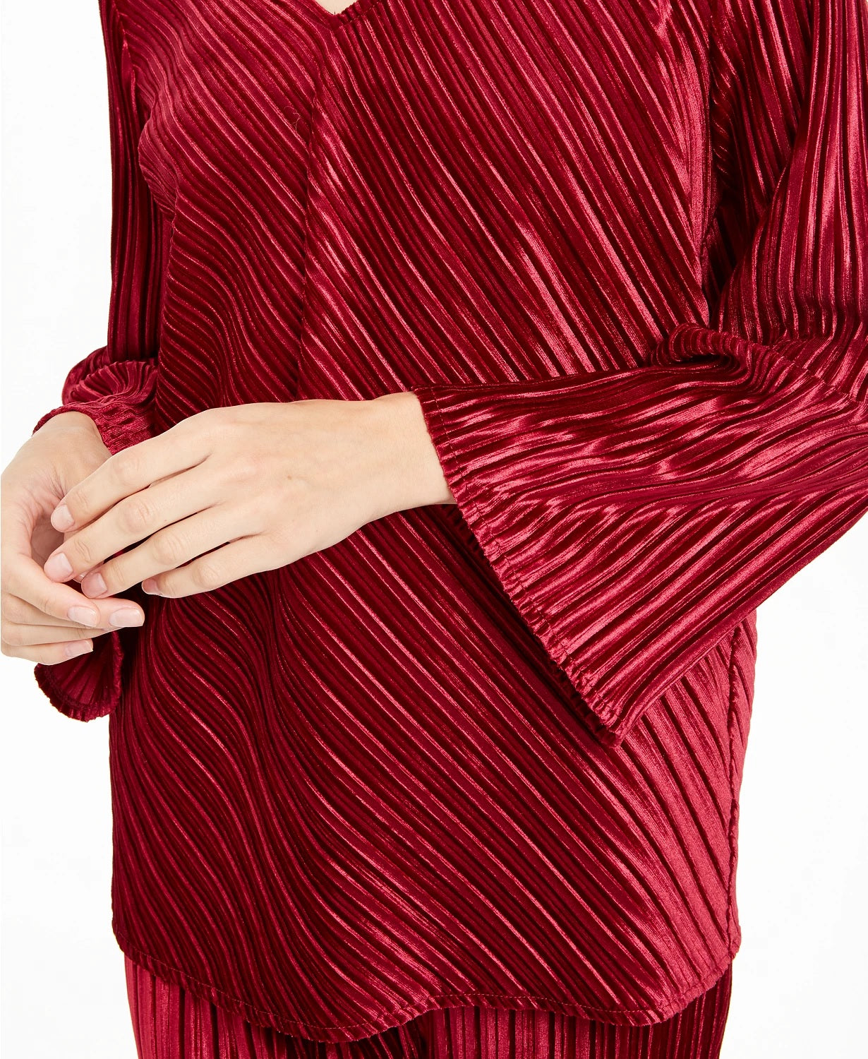 Alfani Women's Ribbed Velvet Top Wine Size Petite X-Large