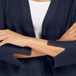 JM Collection Women's Mixed Ribbed Split Sleeve Cardigan Blue Size Large