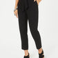Style & Co Women's Tie Waist Pants Black Size 16  Petite