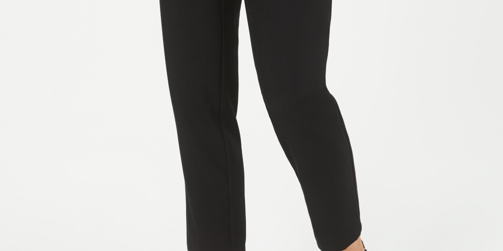 Style & Co Women's Tie Waist Pants Black Size 16  Petite