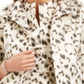 Natori Women's Short Length Blazer Evening Jacket Gold Leopard Size X-Large