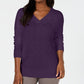 Karen Scott Women's Basket Stitch Sweater Purple Size Small