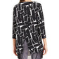 Alfani Women's Printed Mesh Trim Tunic Top Black Size PL