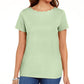 Karen Scott Women's Cotton Scalloped Neck T-Shirt  Green Size Small