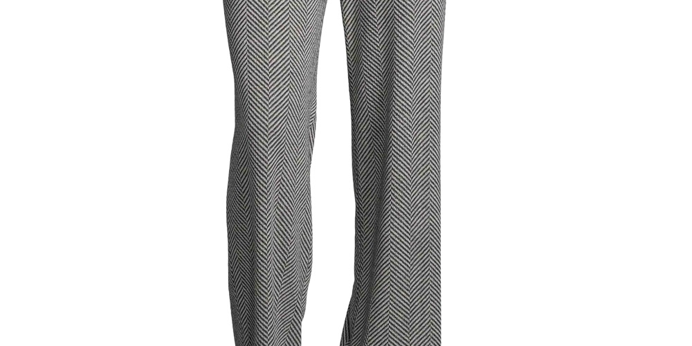 John Paul Richard Women's Herringbone Print Wide Leg Pants Grey Size X-Large