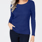 Karen Scott Women's Petite Marled Cotton Cable-Knit Sweater Blue Size Petite