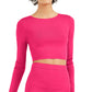 Bar III Women's Bodycon Cropped Crew Neck Sweater Red Size XX-Large