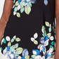 JM Collection Women's Printed Scoop Neck Top Black Size Small