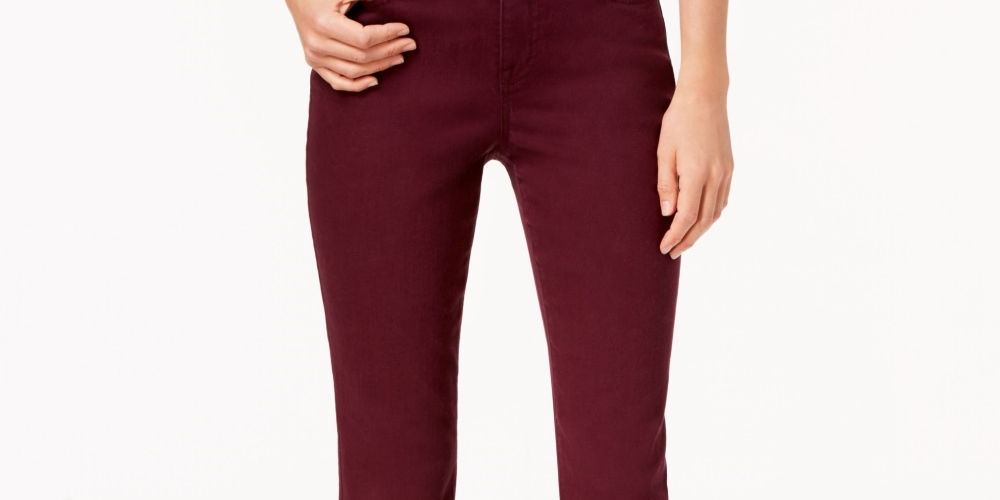 Style & Co Women's Tummy Control Slim Leg Jeans Wine Size 24X4.5