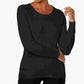 Karen Scott Women's Ribbed Long Sleeve Scoop Neck Sweater Black Size Petite Large