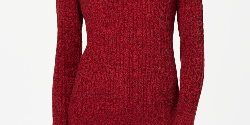 Karen Scott Women's Cotton Cable Knit Keyhole Sweater Red Size Petite X-Large