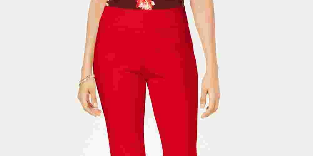 Charter Club Women's Petite Pull-On Ponté-Knit Pants Red Size 2P
