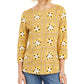 Charter Club Women's Tile Print Top Yellow Size Large