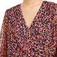 Bar III Women's Smocked Surplice Top Purple Size Small