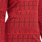 Karen Scott Women's Fair Isle Printed Mock Neck Top Red Size PS