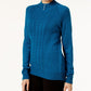Karen Scott Women's Button Trim Mock Neck Sweater Blue Size X-Small