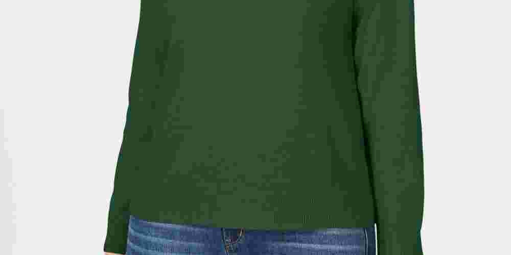 Karen Scott Women's Mock-Neck Sweater Green Size Small