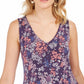 Style & Co Women's Sleeveless Printed Strappy-Back Dress Purple Size Small