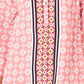Charter Club Women's Printed Split Neck 3/4 Sleeve Top Pink Size Large