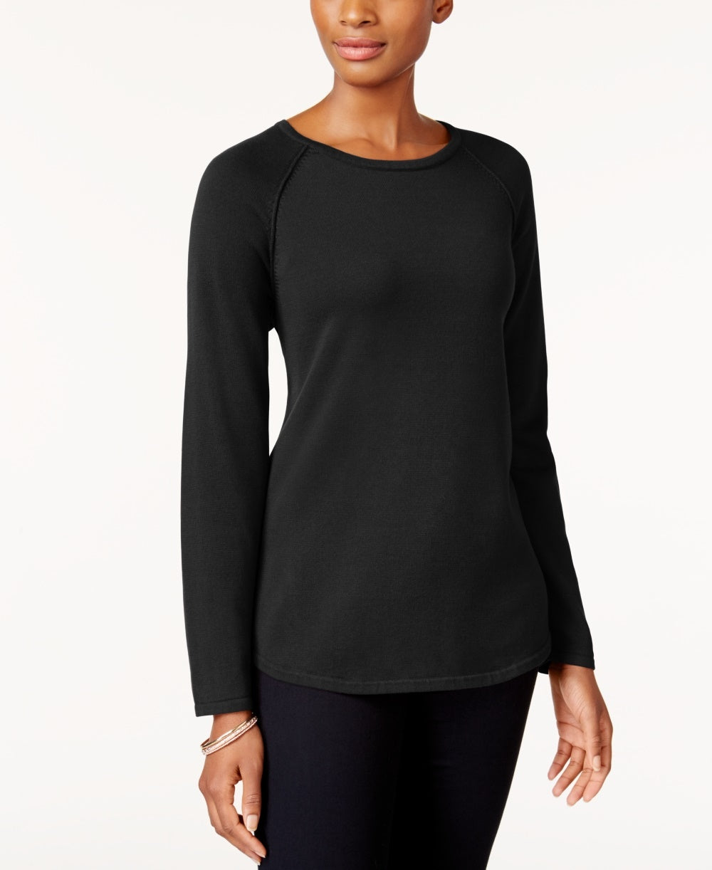 Karen Scott Women's Cotton Sweater Black Size X-Small