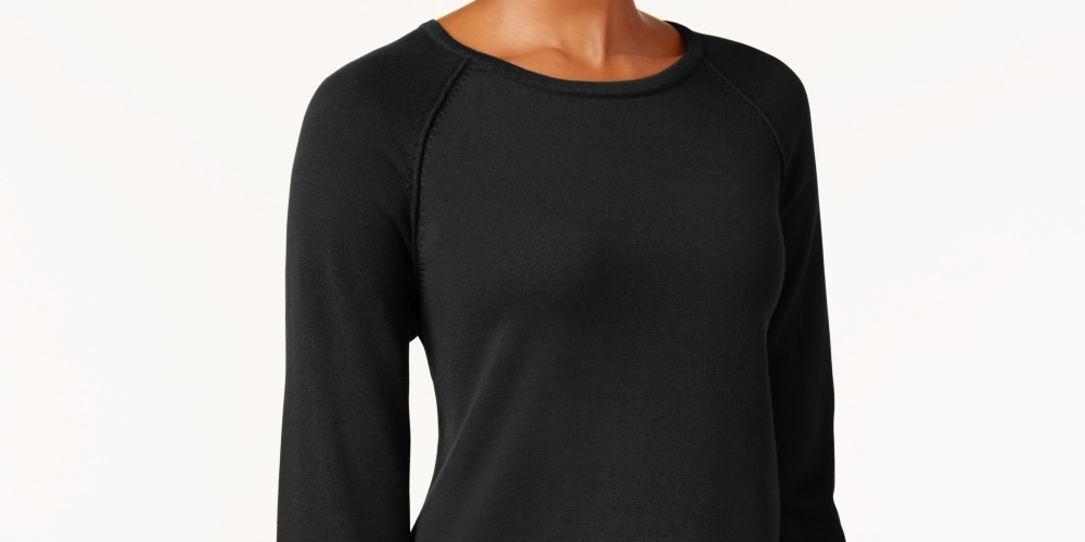 Karen Scott Women's Cotton Sweater Black Size X-Small