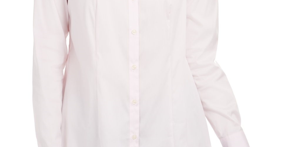 Charter Club Women's Classic Button Front Shirt Pink Size 14