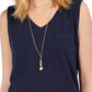 Style & Co Women's Cotton V Neck Tank Top Blue Size X-Large