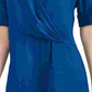 Alfani Women's Petite Draped-Front Collared Top  Blue Size PL
