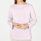 Karen Scott Women's Ribbed Printed Long Sleeve Crew Neck Blouse Top Pink Size Petite X-Large