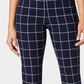 Charter Club Women's Petite Windowpane Plaid Pants Blue Size 6 P