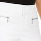 INC International Concepts Women's Polished Zip Bermuda Shorts White Size 16