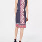 Charter Club Women's Printed Shift Dress Pink Size Petite Medium