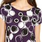 Alfani Women's Printed Round-Hem T-Shirt Purple Size Petite Medium