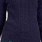Charter Club Women's Textured Embellished Patterned Long Sleeve Jewel Neck Sweater Blue Size X-Small