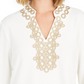 Charter Club Women's Lace-Trim Tunic Top White Size X-Small