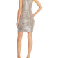 Aqua Women's Sequined One Shoulder Cocktail Dress Yellow Size 12