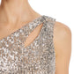 Aqua Women's Sequined One Shoulder Cocktail Dress Yellow Size 12