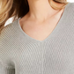 Charter Club Women's Textured Solid Long Sleeve V Neck T-Shirt Sweater Blue Size X Small