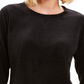 Karen Scott Women's Sport Velour Sweatshirt Black Size X-Small