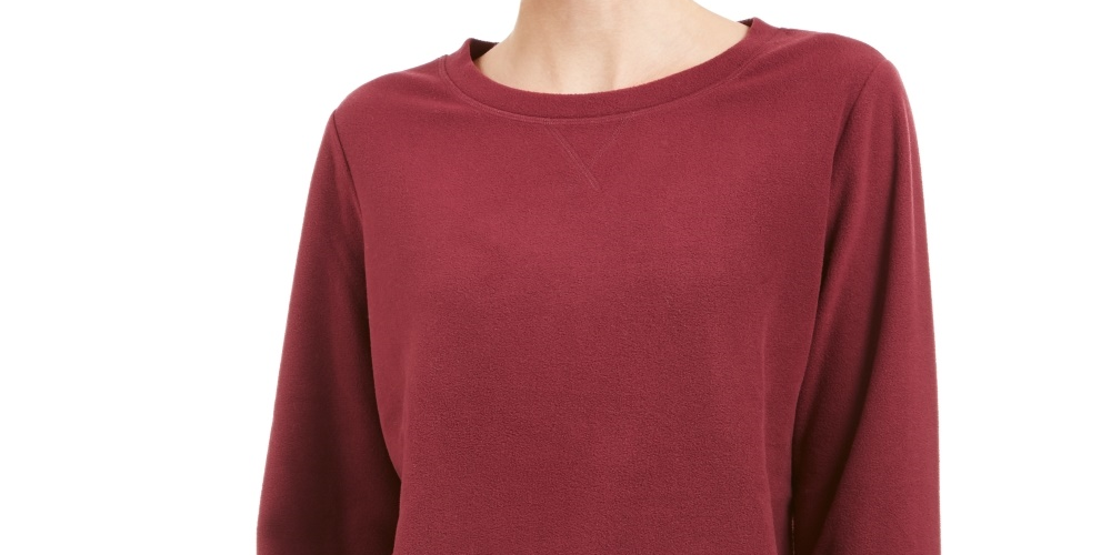 Karen Scott Women's Petite Microfleece Top Purple Size Petite X-Large