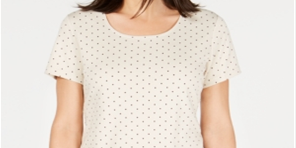 Karen Scott Women's Scoop Neck T-Shirt Brown Size X-Large