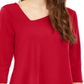 Alfani Women's Asymmetrical Envelope Hem Top Red Size Petite Medium
