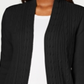Karen Scott Women's Cable Knit Cardigan Black Size Medium