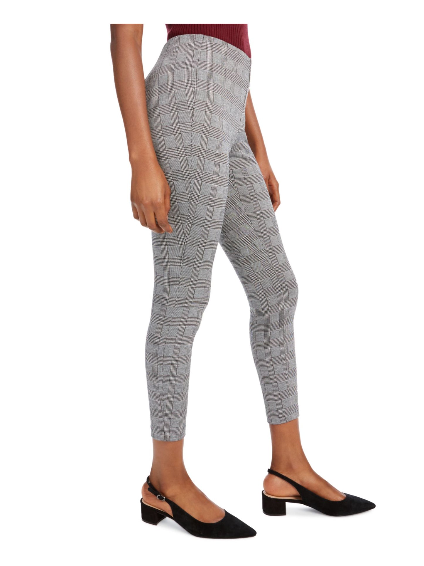 Maison Jules Women's Plaid Skinny Wear to Work Pants Gray Size X-Small