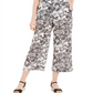 Charter Club Women's Printed Wide Leg Capri Pants White Size Small