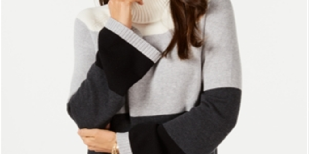 Charter Club Women's Flare Sleeve Sweater Black Size Medium