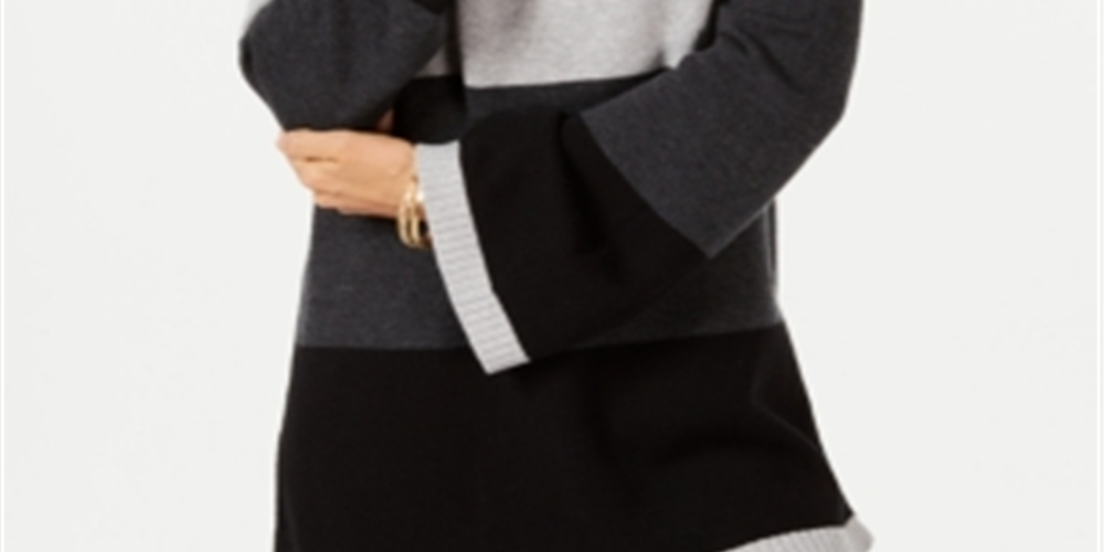 Charter Club Women's Flare Sleeve Sweater Black Size Medium