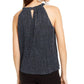 INC International Concepts Women's Petite Shine Halter Top Navy Size Small