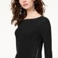 INC International Concepts Women's Waffle Knit Side Zip Tunic Sweater Black Size Petite X-Large